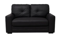 Carmela Regular Leather Storage Sofa - Black
